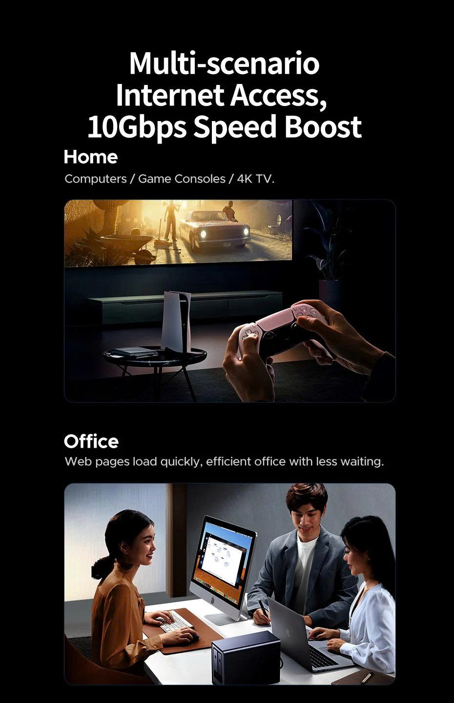 Ugreen 55159 Dây cáp mạng CAT6A UTP 5m màu đen, tròn